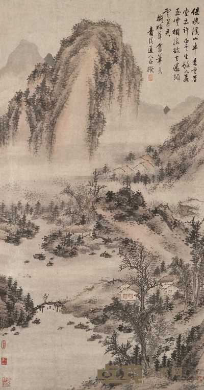 程正揆 山水 立轴 147×77cm